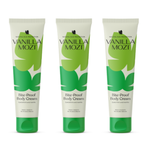 Vanilla Mozi Bite Proof Body Cream 125mL tube 3xBUNDLE rebrand